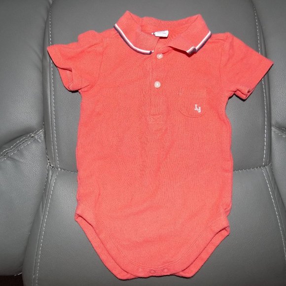 Janie and Jack Polo Terracotta Snap Tee - Picture 1 of 3